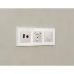 Лицевая панель для электрической розетки с заземлением со шторками 2USB C+C Ambrella Volt ALFA AP2105