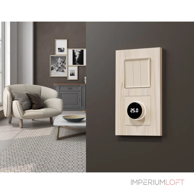 Лицевая панель для терморегулятора теплого пола с цифровым дисплеем Ambrella Volt ALFA AP3258