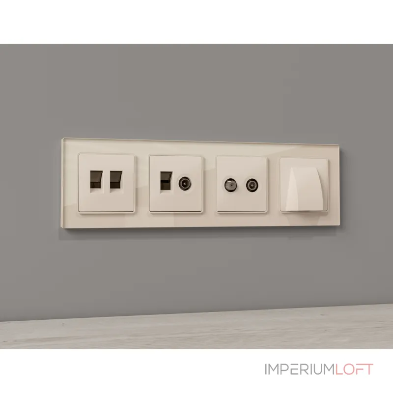 Лицевая панель (Бежевый матовый) для компьютерной/телефонной + TV розетки Ambrella Volt ALFA AP3325 от ImperiumLoft Лицевая панель (Бежевый матовый) для компьютерной/телефонной + TV розетки Ambrella Volt ALFA AP3325 от ImperiumLoft