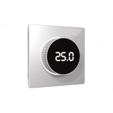 Лицевая панель (Серебро глянец) для терморегулятора теплого пола с цифровым дисплеем Ambrella Volt ALFA AP4058