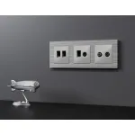 Лицевая панель для компьютерной/телефонной двойной розетки RJ-45/RJ-11 Ambrella Volt ALFA AP4121
