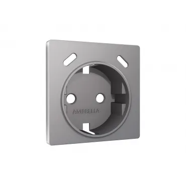 Лицевая панель (Сталь матовый) для электрической розетки с заземлением со шторками 2USB C+C Ambrella Volt ALFA AP5105 Лицевая панель (Сталь матовый) для электрической розетки с заземлением со шторками 2USB C+C Ambrella Volt ALFA AP5105