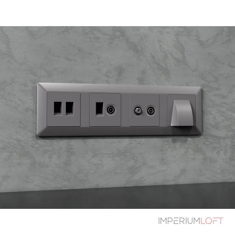 Лицевая панель (Сталь матовый) для TV двойной розетки Ambrella Volt ALFA AP5133 от ImperiumLoft Лицевая панель (Сталь матовый) для TV двойной розетки Ambrella Volt ALFA AP5133 от ImperiumLoft