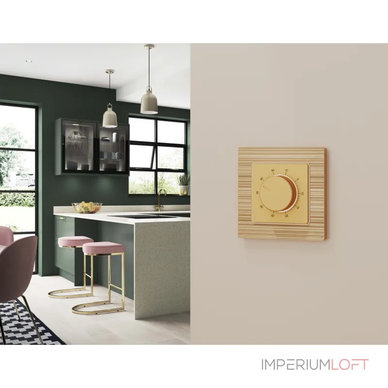 Лицевая панель (Шампань) для терморегулятора теплого пола Ambrella Volt ALFA AP6057 от ImperiumLoft