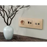 Лицевая панель (Шампань) для компьютерной/телефонной + TV розетки Ambrella Volt ALFA AP6125 от ImperiumLoft