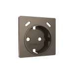 Лицевая панель (Темная бронза матовый) для электрической розетки с заземлением со шторками 2USB C+C Ambrella Volt ALFA AP6405 от ImperiumLoft