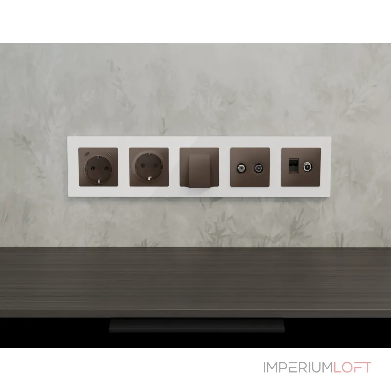 Лицевая панель (Темная бронза матовый) для TV двойной розетки Ambrella Volt ALFA AP6433 от ImperiumLoft Лицевая панель (Темная бронза матовый) для TV двойной розетки Ambrella Volt ALFA AP6433 от ImperiumLoft