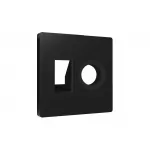 Лицевая панель (Черный матовый) для компьютерной/телефонной + TV розетки Ambrella Volt ALFA AP8125 от ImperiumLoft
