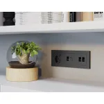 Лицевая панель для компьютерной/телефонной двойной розетки RJ-45/RJ-11 Ambrella Volt ALFA AP9121