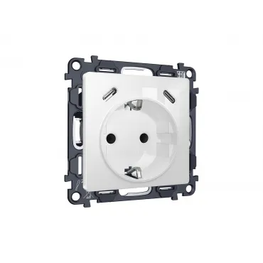 Комплект механизма электрической розетки 2USB С+C 20W (быстрая зарядка) с/з на винтовых зажимах 16A-250V Ambrella Volt MA MA110510 Комплект механизма электрической розетки 2USB С+C 20W (быстрая зарядка) с/з на винтовых зажимах 16A-250V Ambrella Volt MA MA110510