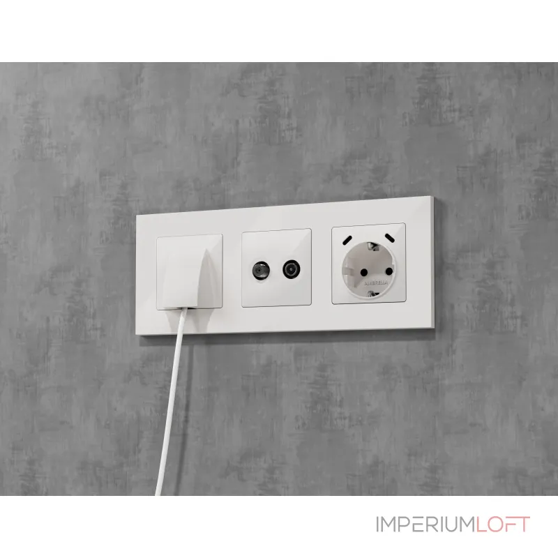 Комплект механизма электрической розетки 2USB С+C 20W (быстрая зарядка) с/з на винтовых зажимах 16A-250V Ambrella Volt MA MA110510 от ImperiumLoft