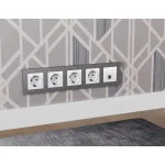 Комплект механизма компьютерной розетки RJ-45 (8P8C) CAT6A экранированной с автоматической защитной шторкой Ambrella Volt MA MA112005