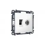 Комплект механизма розетки компьютерной + TV оконечной RJ-45 (8P8C) CAT6/50-870 MHz 1dB Ambrella Volt MA MA112510