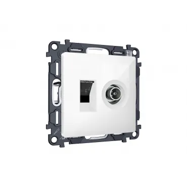 Комплект механизма розетки компьютерной + TV оконечной RJ-45 (8P8C) CAT6/50-870 MHz 1dB Ambrella Volt MA MA112510