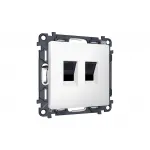 Комплект механизма компьютерной двойной розетки RJ-45 (8P8C) CAT6 с автоматической защитной шторкой Ambrella Volt MA MA132110