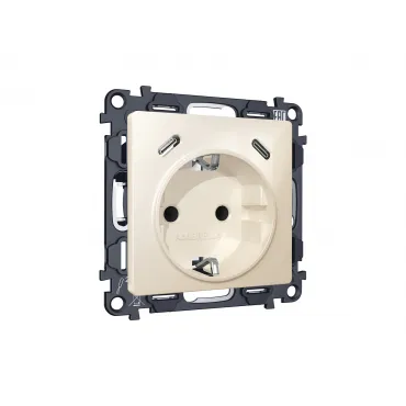 Комплект механизма электрической розетки 2USB С+C 20W (быстрая зарядка) с/з на винтовых зажимах 16A-250V Ambrella Volt MA MA310510