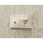 Комплект механизма компьютерной розетки RJ-45 (8P8C) CAT6A экранированной с автоматической защитной шторкой Ambrella Volt MA MA312005