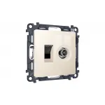 Комплект механизма розетки компьютерной + TV оконечной RJ-45 (8P8C) CAT6/50-870 MHz 1dB Ambrella Volt MA MA312510