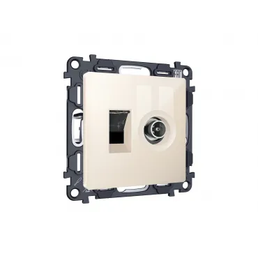 Комплект механизма розетки компьютерной + TV оконечной RJ-45 (8P8C) CAT6/50-870 MHz 1dB Ambrella Volt MA MA312510