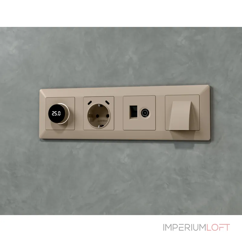 Комплект механизма электрической розетки 2USB С+C 20W (быстрая зарядка) с/з на винтовых зажимах 16A-250V Ambrella Volt MA MA370510 от ImperiumLoft