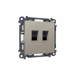 Комплект механизма компьютерной двойной розетки RJ-45 (8P8C) CAT6 с автоматической защитной шторкой Ambrella Volt MA MA372110