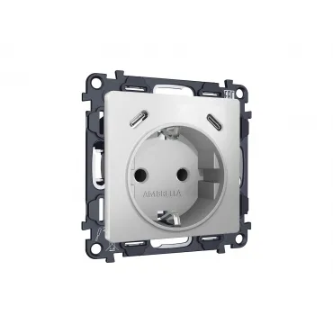 Комплект механизма электрической розетки 2USB С+C 20W (быстрая зарядка) с/з на винтовых зажимах 16A-250V Ambrella Volt MA MA410510