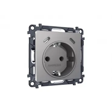 Комплект механизма электрической розетки 2USB С+C 20W (быстрая зарядка) с/з на винтовых зажимах 16A-250V Ambrella Volt MA MA510510