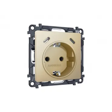 Комплект механизма электрической розетки 2USB С+C 20W (быстрая зарядка) с/з на винтовых зажимах 16A-250V Ambrella Volt MA MA610510 Комплект механизма электрической розетки 2USB С+C 20W (быстрая зарядка) с/з на винтовых зажимах 16A-250V Ambrella Volt MA MA610510