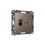 Комплект механизма розетки компьютерной + TV оконечной RJ-45 (8P8C) CAT6/50-870 MHz 1dB Ambrella Volt MA MA642510