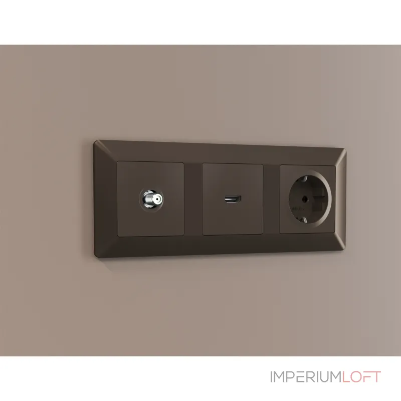 Комплект механизма TV розетки SAT 5-2400MHz 3.5dB Ambrella Volt MA MA643050 от ImperiumLoft