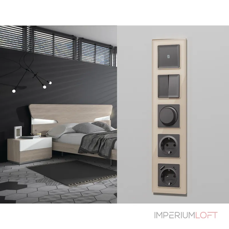 Комплект механизма 2-клавишного перекрестного выключателя 10A-250V Ambrella Volt MA MA653030