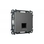 Комплект механизма компьютерной розетки RJ-45 (8P8C) CAT6A экранированной с автоматической защитной шторкой Ambrella Volt MA MA662005