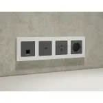 Комплект механизма компьютерной розетки RJ-45 (8P8C) CAT6A экранированной с автоматической защитной шторкой Ambrella Volt MA MA662005