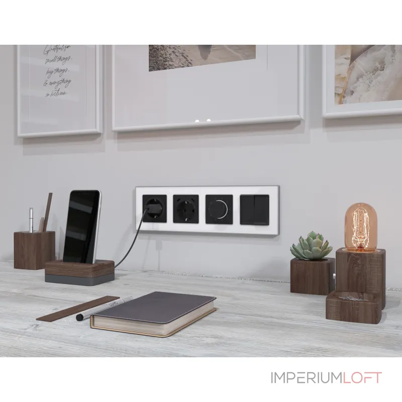 Комплект механизма электрической розетки 2USB С+C 20W (быстрая зарядка) с/з на винтовых зажимах 16A-250V Ambrella Volt MA MA810510