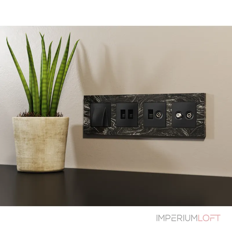 Комплект механизма розетки компьютерной + TV оконечной RJ-45 (8P8C) CAT6/50-870 MHz 1dB с автоматической защитной шторкой Ambrella Volt MA MA812510 от ImperiumLoft