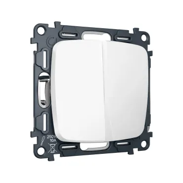 Комплект механизма 2-клавишного перекрестного выключателя 10A-250V Ambrella Volt QUANT OMEGA MO123030 Комплект механизма 2-клавишного перекрестного выключателя 10A-250V Ambrella Volt QUANT OMEGA MO123030