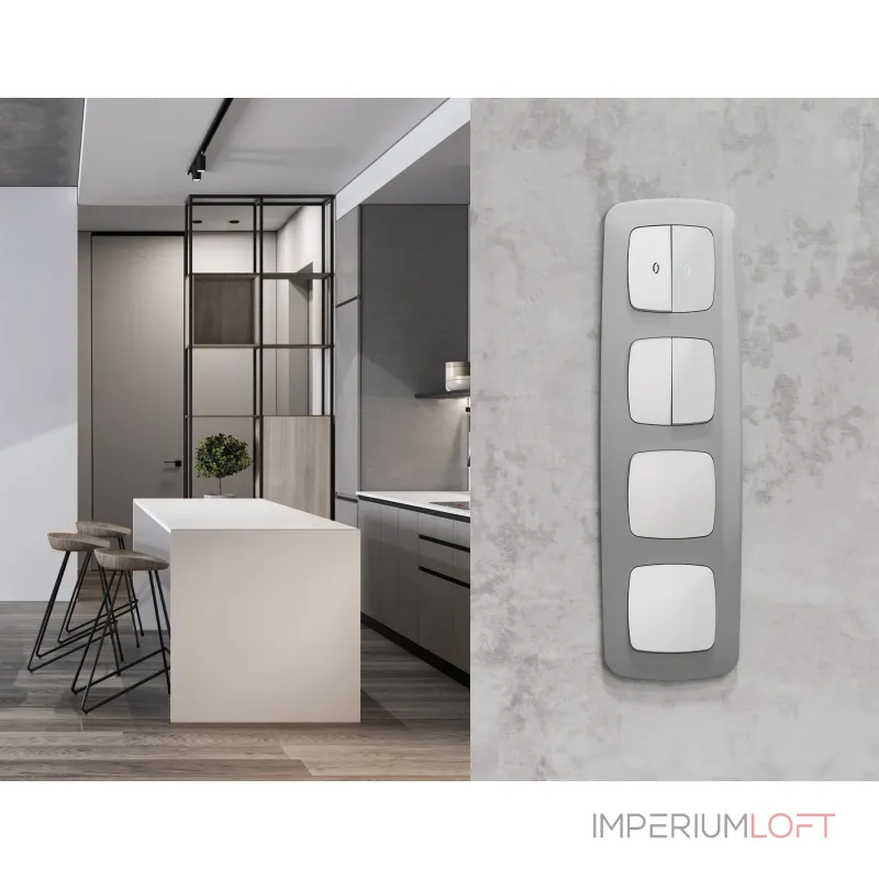 Комплект механизма 2-клавишного перекрестного выключателя 10A-250V Ambrella Volt QUANT OMEGA MO123030 от ImperiumLoft