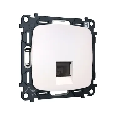 Комплект механизма компьютерной розетки RJ-45 (8P8C) CAT6A экранированной с автоматической защитной шторкой Ambrella Volt QUANT OMEGA MO212005 Комплект механизма компьютерной розетки RJ-45 (8P8C) CAT6A экранированной с автоматической защитной шторкой Ambrella Volt QUANT OMEGA MO212005