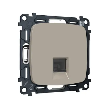 Комплект механизма компьютерной розетки RJ-45 (8P8C) CAT6A экранированной с автоматической защитной шторкой Ambrella Volt MO MO372005