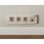 Комплект механизма компьютерной розетки RJ-45 (8P8C) CAT6A экранированной с автоматической защитной шторкой Ambrella Volt MO MO372005