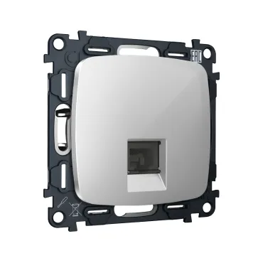 Комплект механизма компьютерной розетки RJ-45 (8P8C) CAT6A экранированной с автоматической защитной шторкой Ambrella Volt MO MO412005