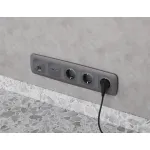 Комплект механизма компьютерной розетки RJ-45 (8P8C) CAT6A экранированной с автоматической защитной шторкой Ambrella Volt QUANT OMEGA MO662005 от ImperiumLoft