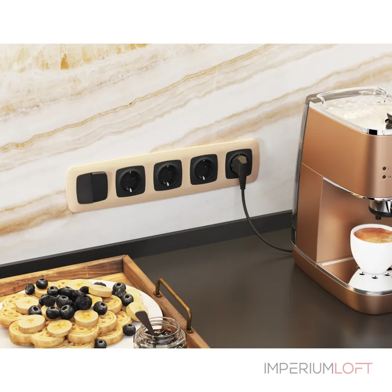 Комплект механизма 2-клавишного перекрестного выключателя 10A-250V Ambrella Volt QUANT OMEGA MO803030 от ImperiumLoft