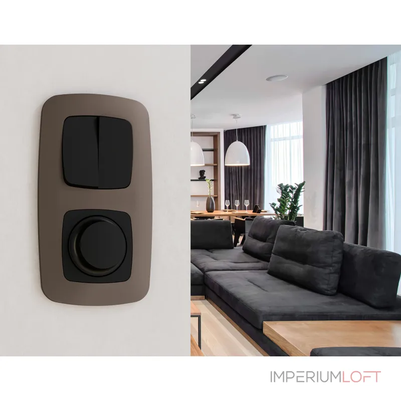 Комплект механизма 2-клавишного перекрестного выключателя 10A-250V Ambrella Volt QUANT OMEGA MO803030 от ImperiumLoft