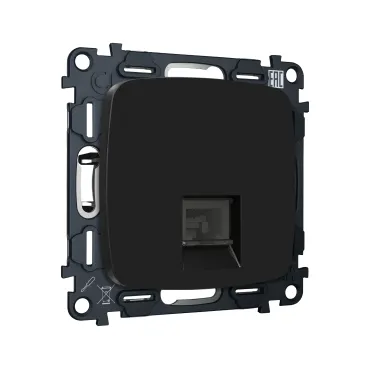 Комплект механизма компьютерной розетки RJ-45 (8P8C) CAT6A экранированной с автоматической защитной шторкой Ambrella Volt MO MO812005