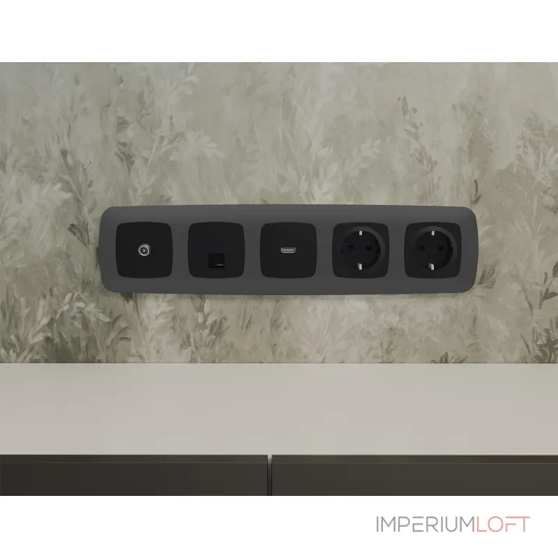 Комплект механизма компьютерной розетки RJ-45 (8P8C) CAT6A экранированной с автоматической защитной шторкой Ambrella Volt MO MO812005