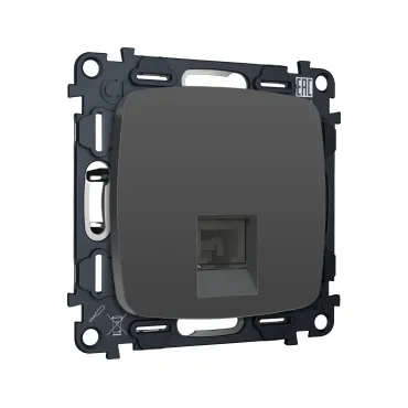 Комплект механизма компьютерной розетки RJ-45 (8P8C) CAT6A экранированной с автоматической защитной шторкой Ambrella Volt MO MO912005