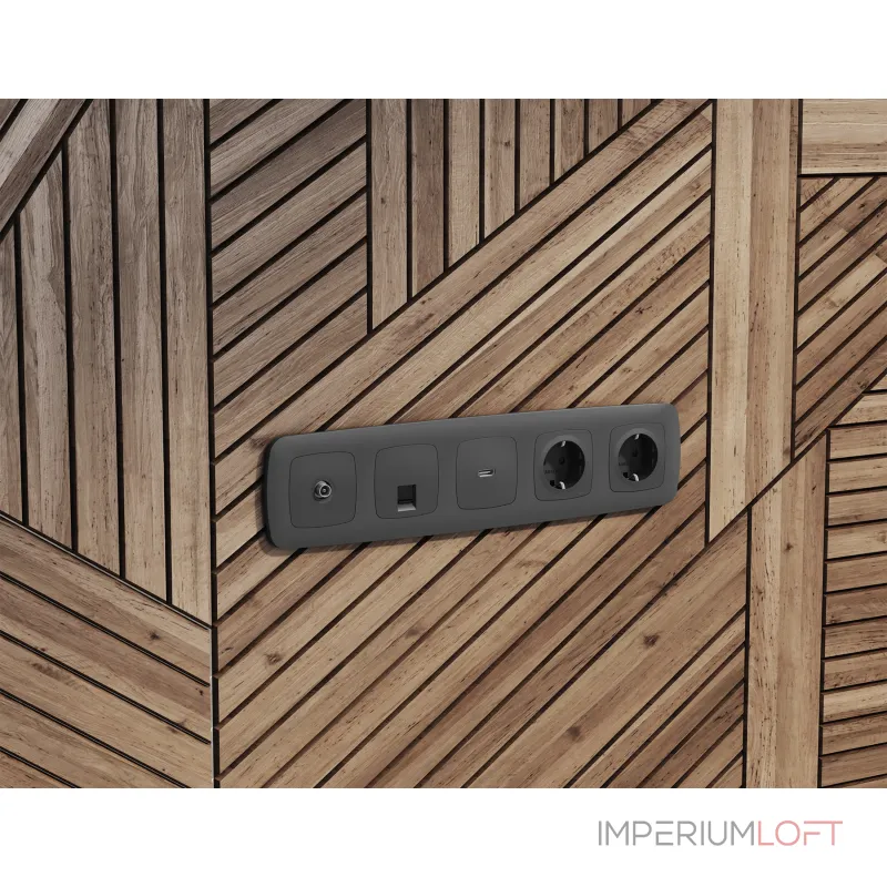 Комплект механизма компьютерной розетки RJ-45 (8P8C) CAT6A экранированной с автоматической защитной шторкой Ambrella Volt MO MO912005