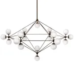 Люстра на штанге Modo Chandelier Black and White Glass 15-21 Globes 