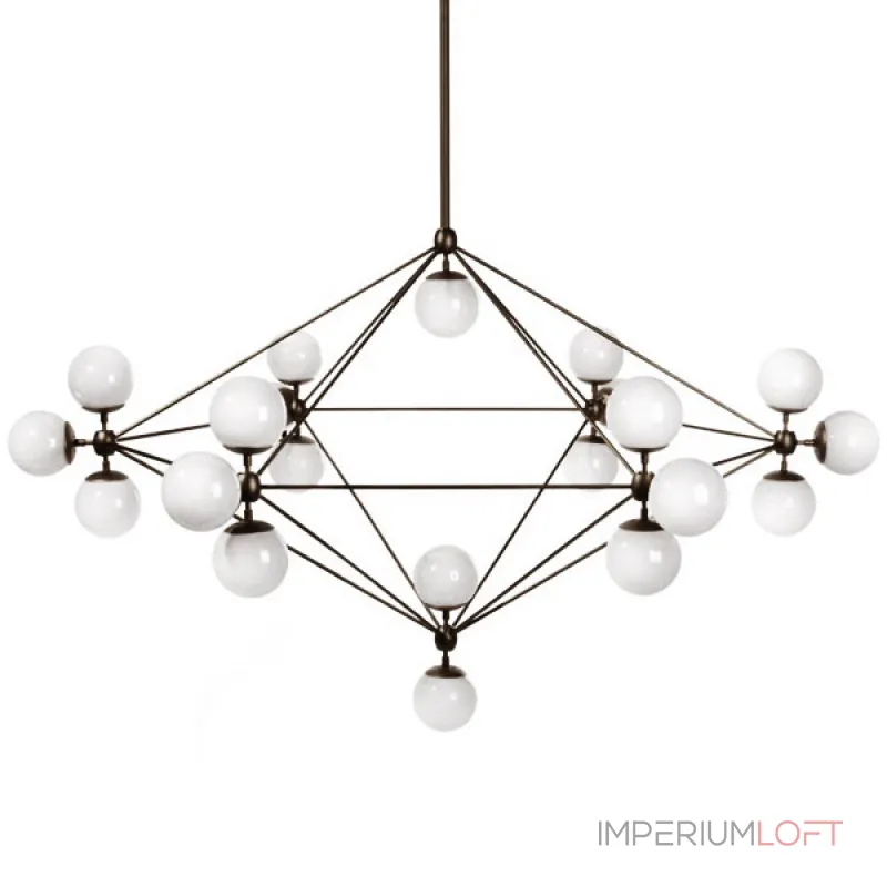 Люстра на штанге Modo Chandelier Black and White Glass 15-21 Globes Люстра на штанге Modo Chandelier Black and White Glass 15-21 Globes